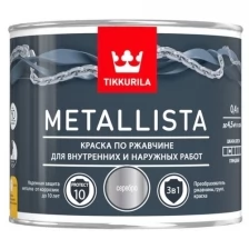 Краска Tikkurila METALLISTA по ржавчине 3в1 чёрная 0,9 л