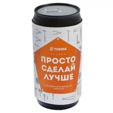 Набор инструментов тундра, подарочный пластиковый кейс "Банка", 13 предметов