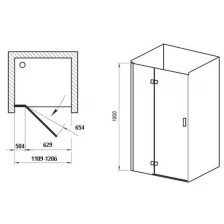 Душевая дверь Ravak SMSD2 120 A L хром + Транспарент